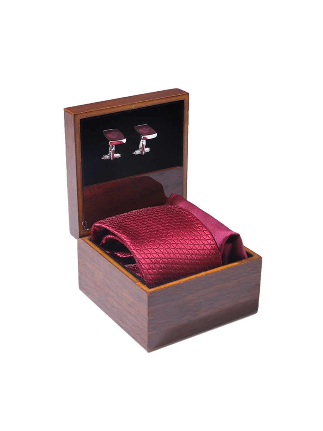 

Alvaro Castagnino Men Maroon & Silver-Toned Accessory Gift Set