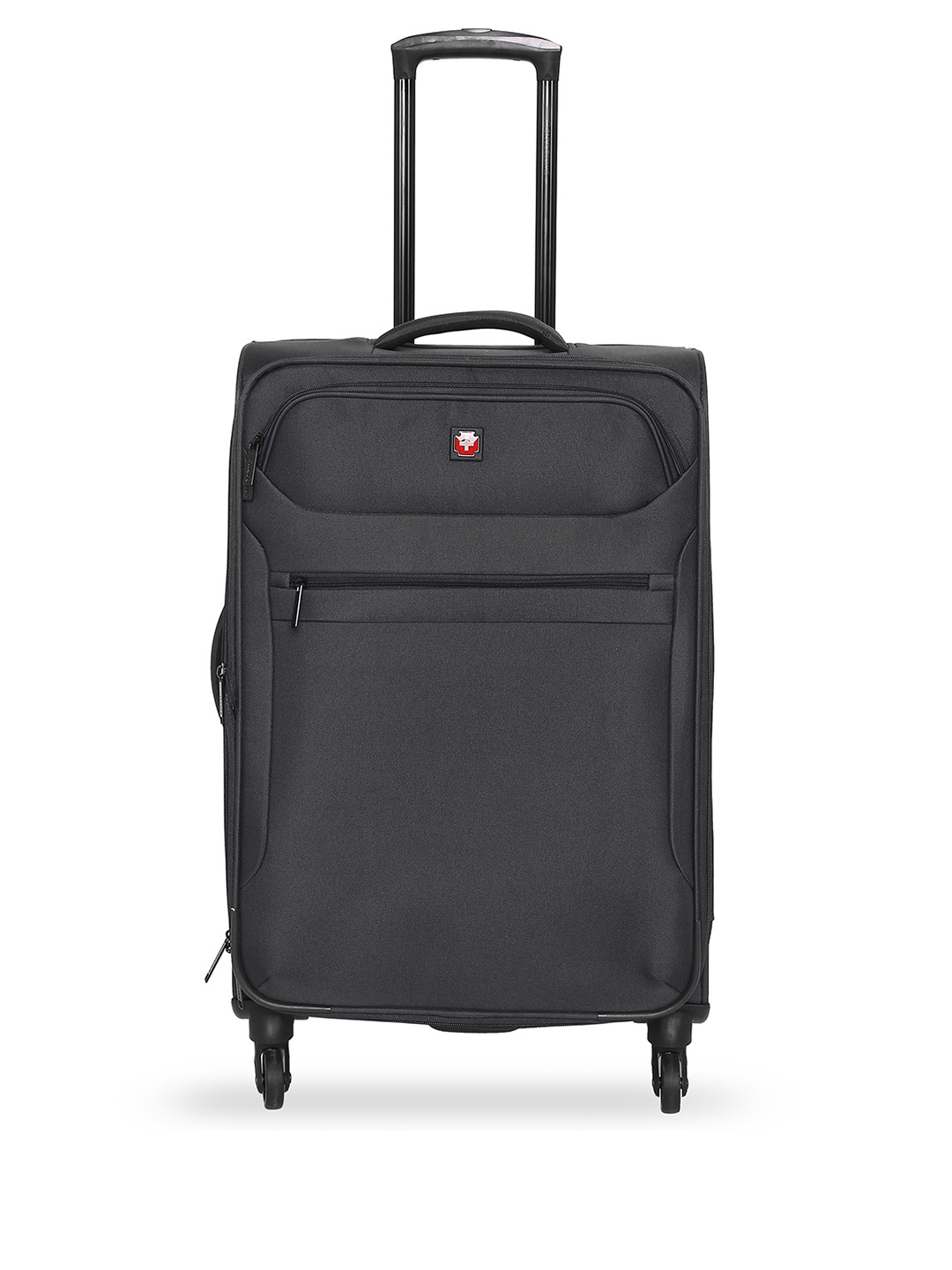 

SWISS BRAND Grey Solid Hamilton Soft-Sided Large Trolley Bag