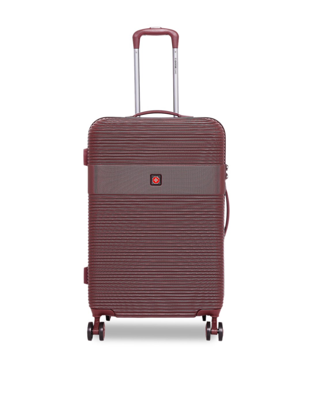 

SWISS BRAND Maroon Textured Cairo Hard-Sided Cabin Trolley Bag