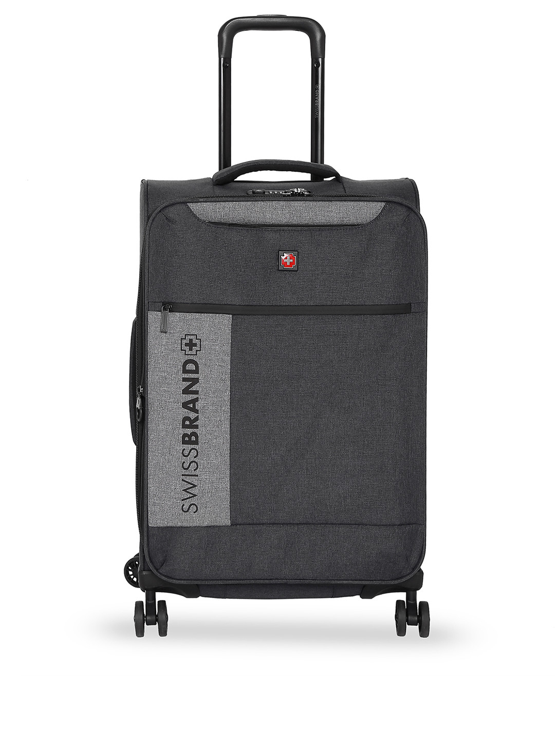 

SWISS BRAND Grey Solid Utah Soft-Sided Large Trolley Bag