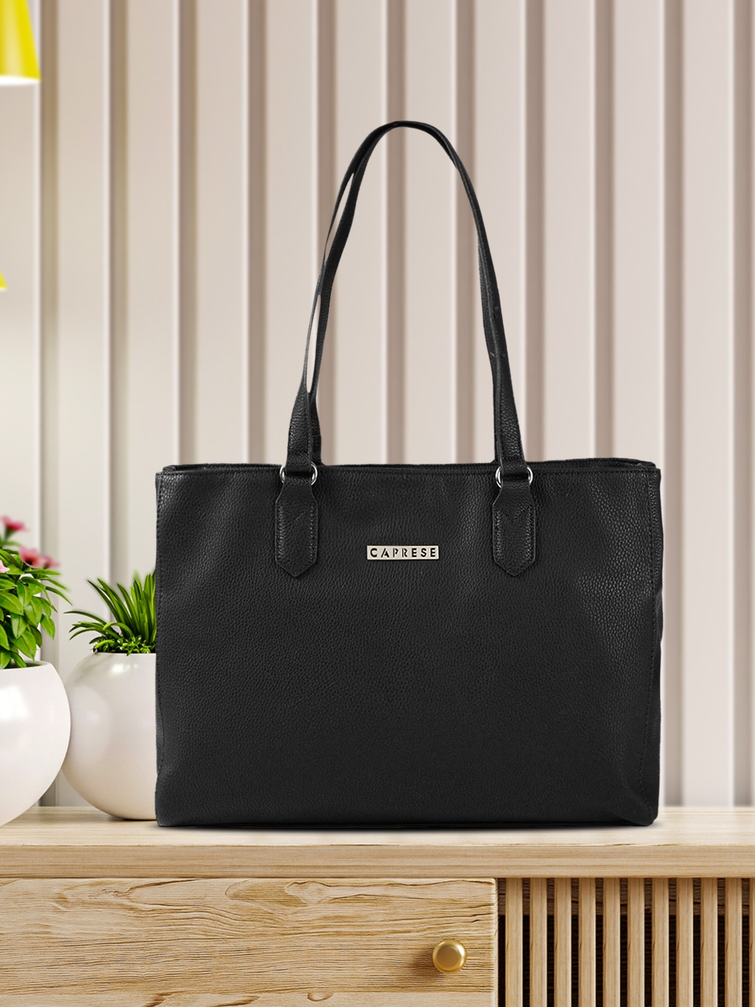 

Caprese Black Solid Shoulder Bag