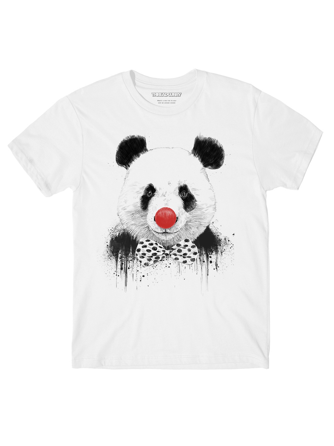 

THREADCURRY Boys White Panda Hip Print Tshirt