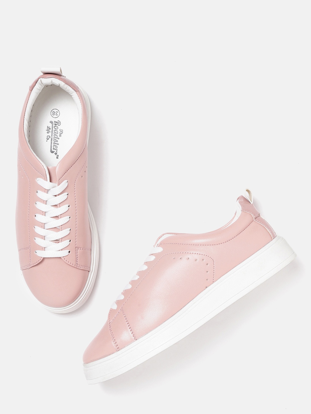 

The Roadster Lifestyle Co Women Peach-Coloured Solid Sneakers