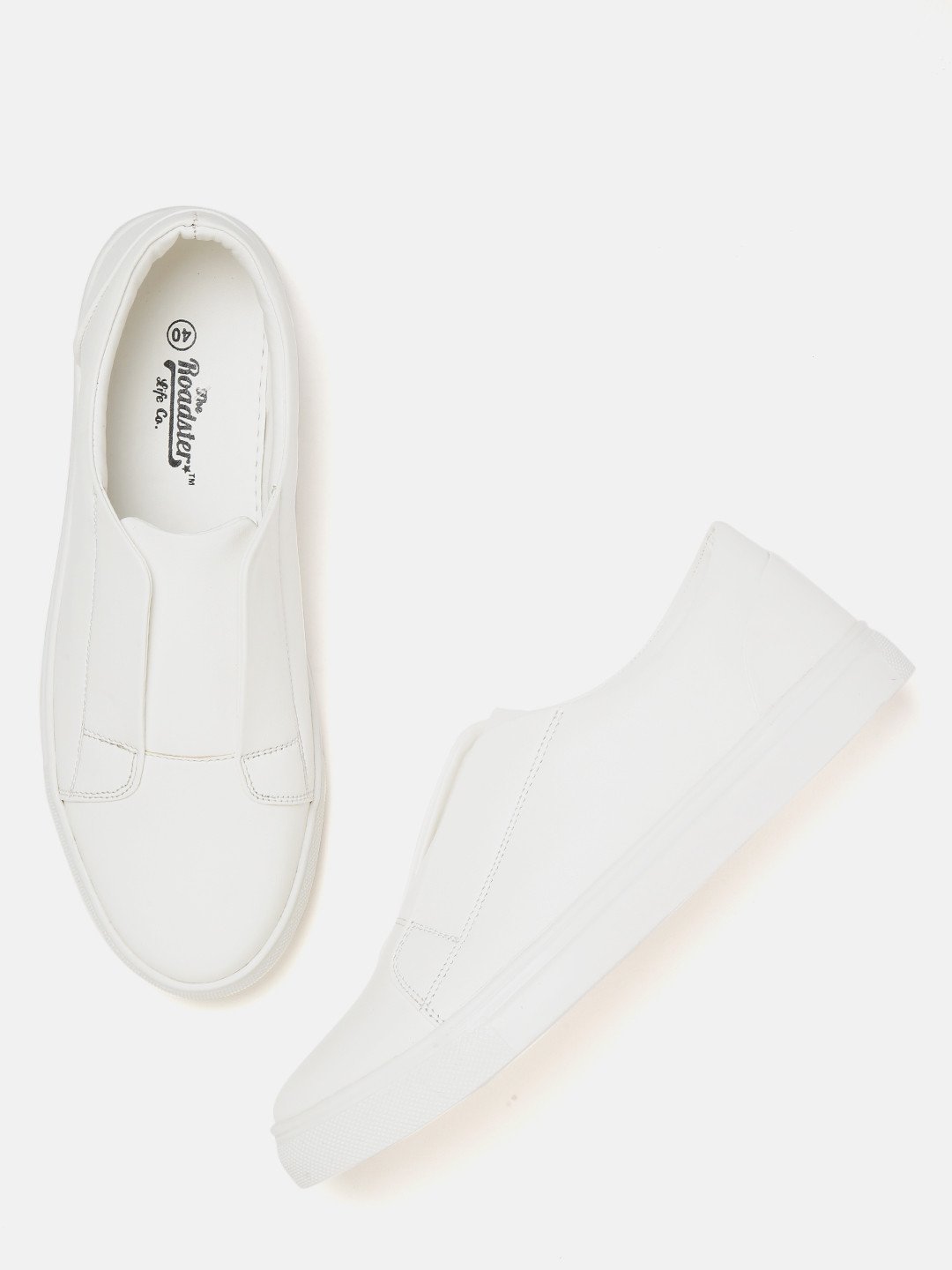 

The Roadster Lifestyle Co Women White Slip-On Sneakers