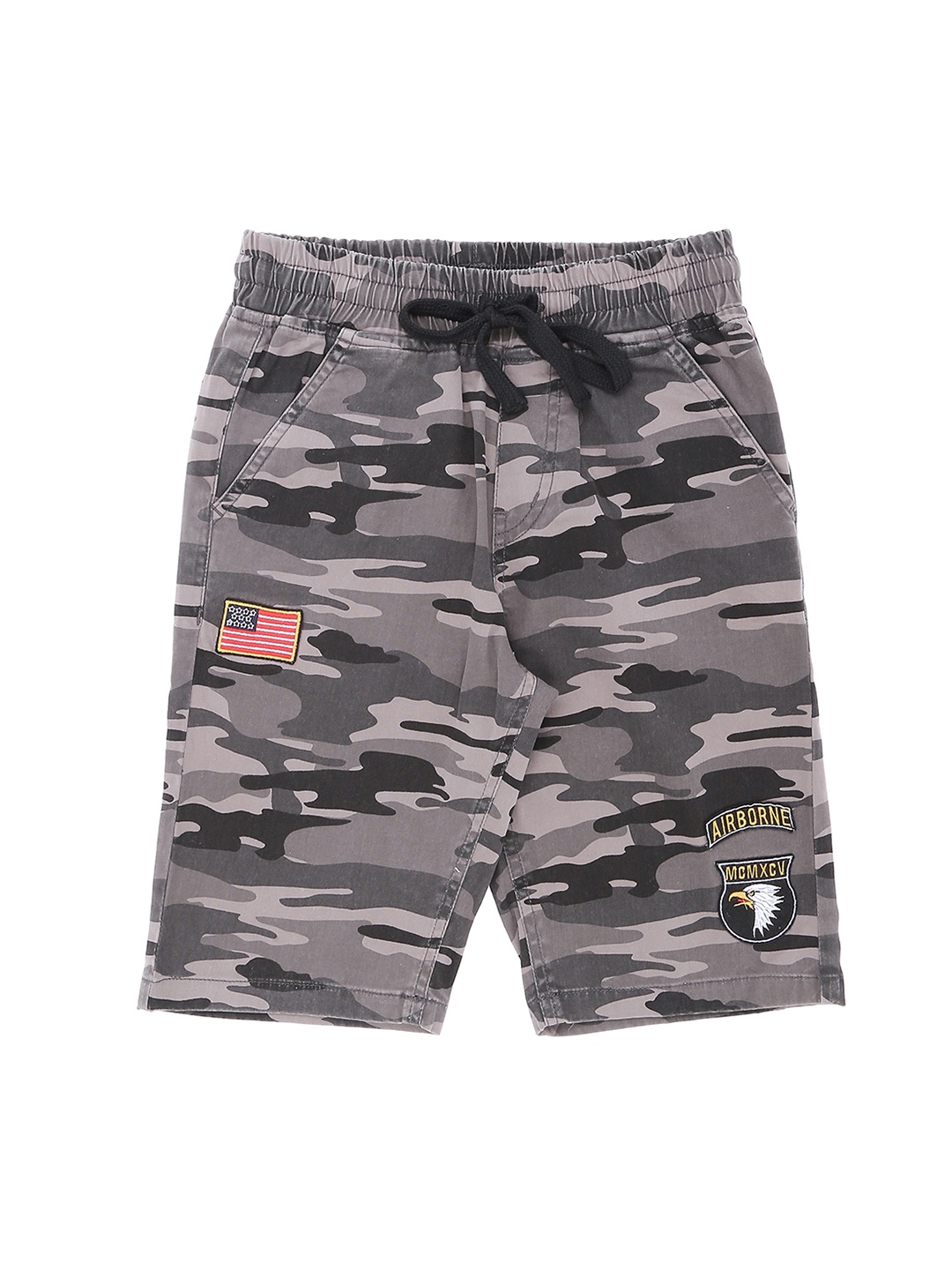 

Palm Tree Boys Grey Printed Regular Fit Regular Shorts