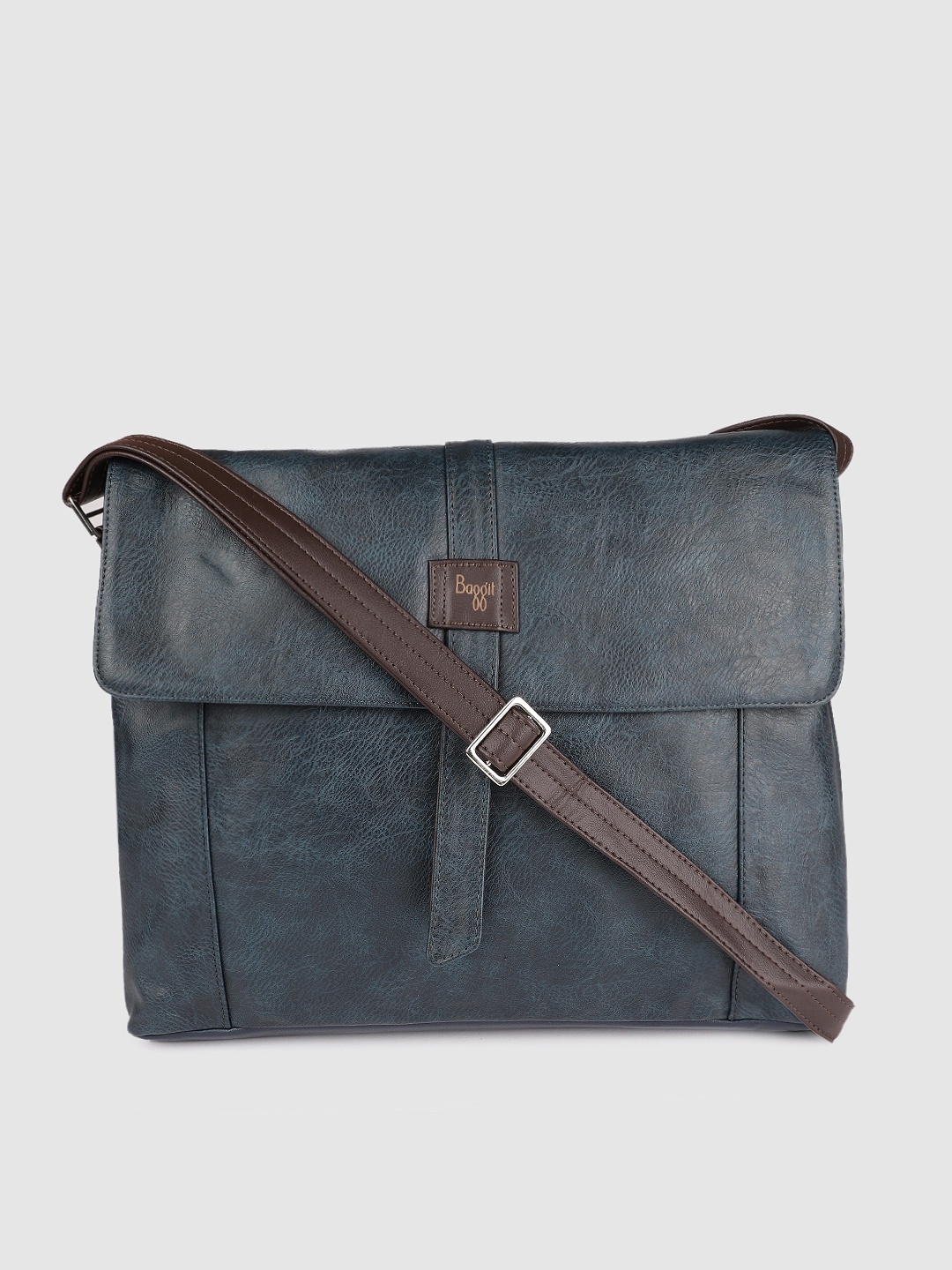 

Baggit Men Navy Blue Solid Laptop Bag