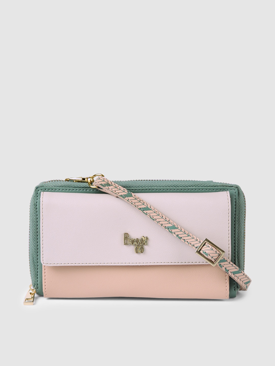 

Baggit Women Pink & Teal Blue Zip Around Wallet