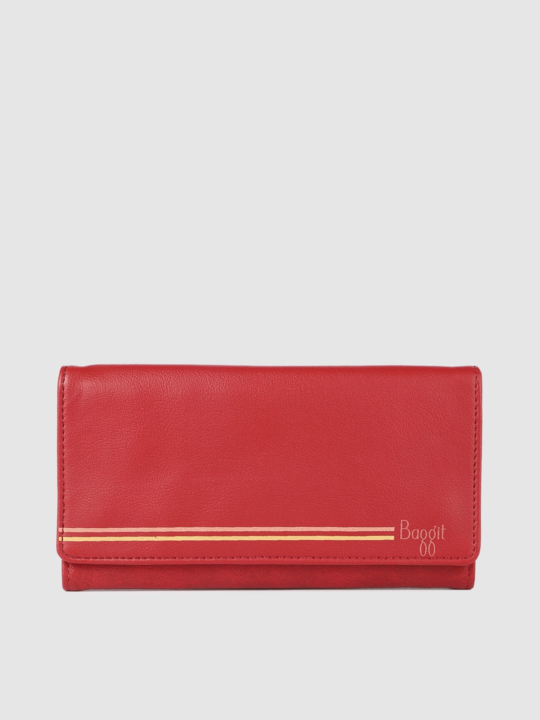 

Baggit Women Red Solid Three Fold Wallet