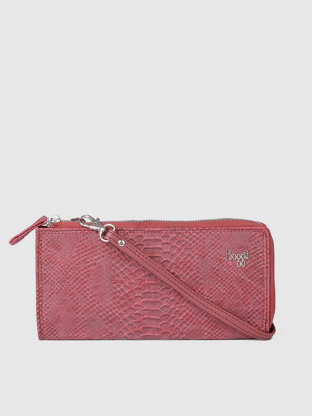 

Baggit Women Red Textured Zip Around Wallet