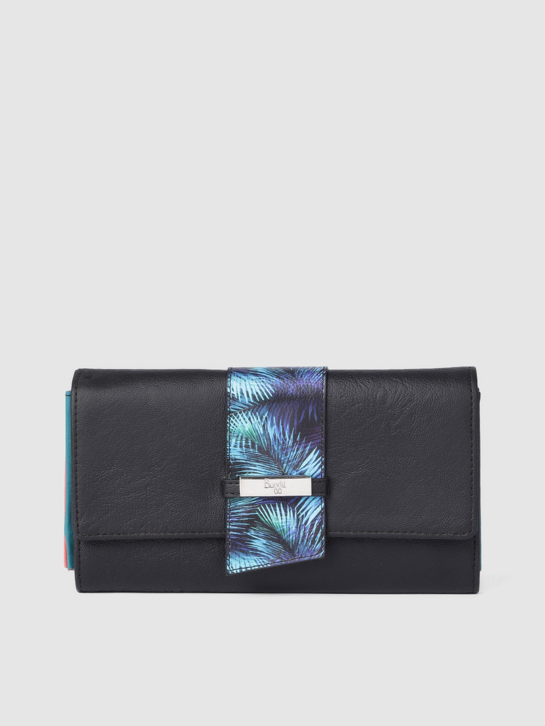 

Baggit Women Black Solid Two Fold Wallet