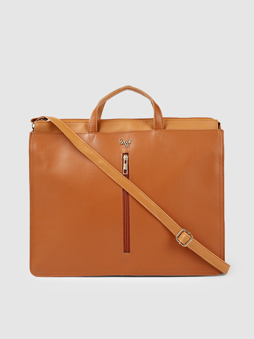 

Baggit Women Tan Brown Solid Laptop Bag