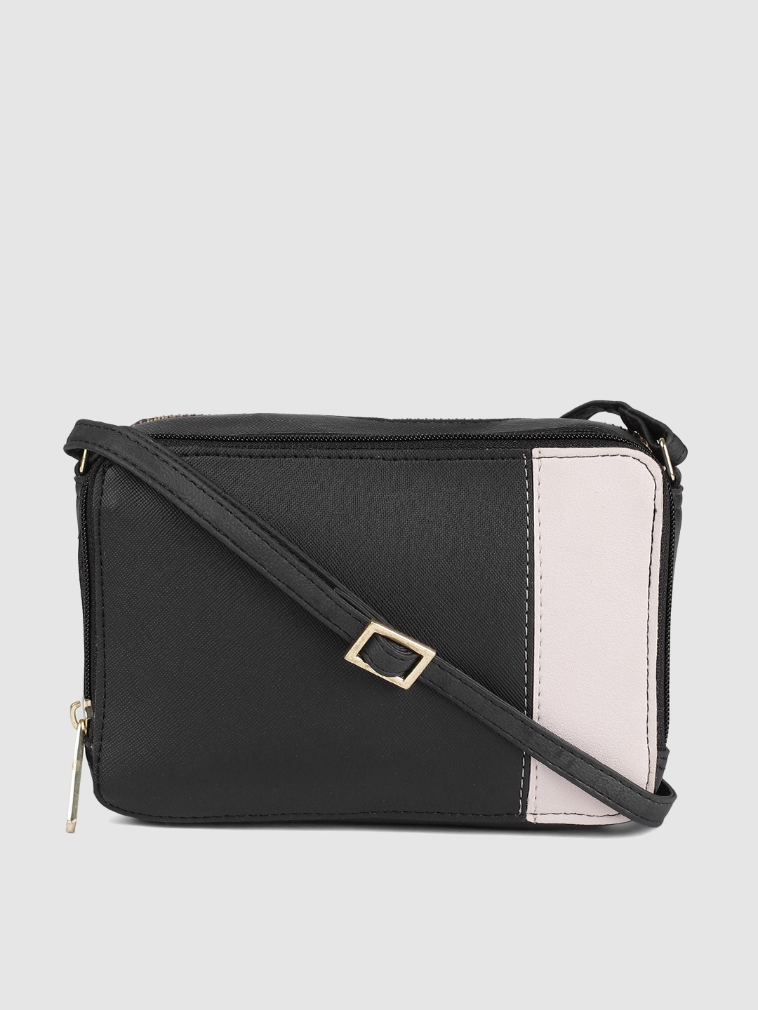 

Baggit Black & Beige Colourblocked Sling Bag