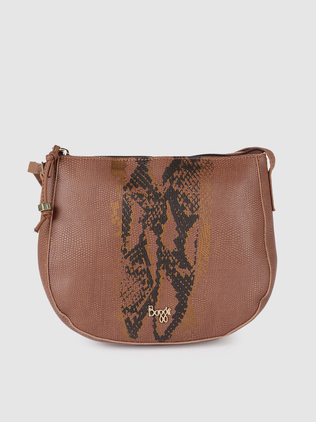 

Baggit Brown Snake Print Sling Bag