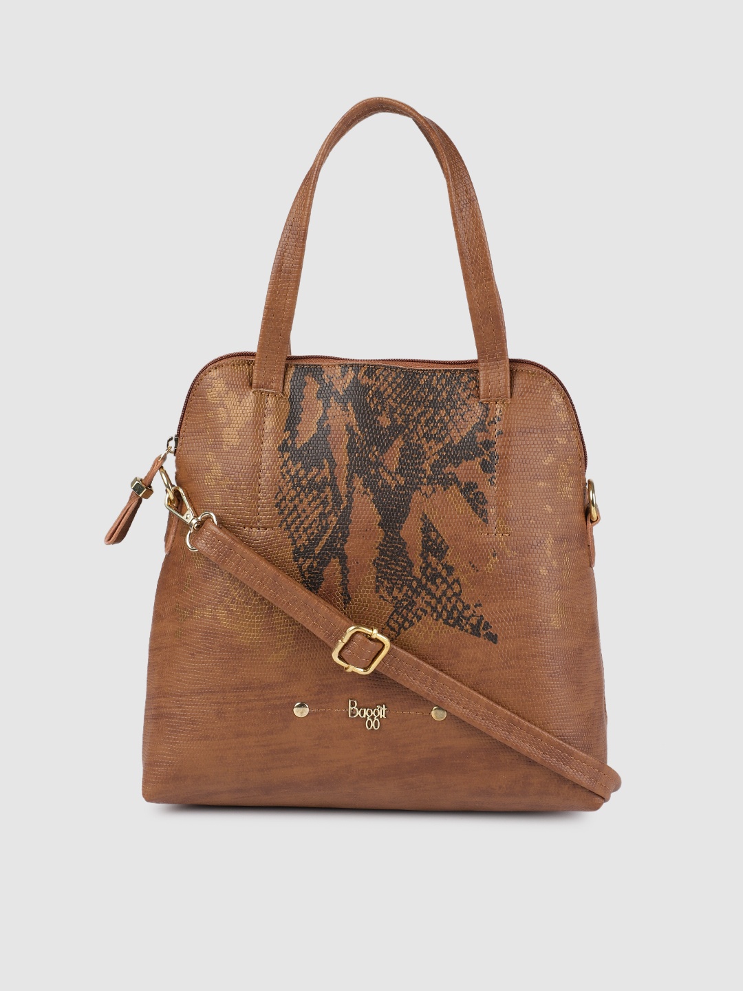 

Baggit Brown Textured Printed Handheld Bag