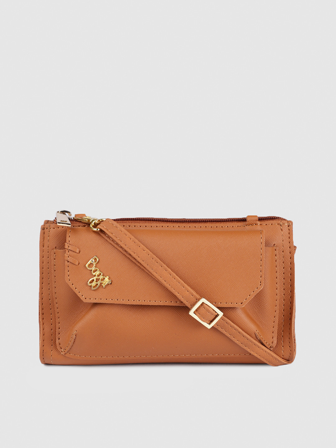 

Baggit Tan Brown Solid Sling Bag
