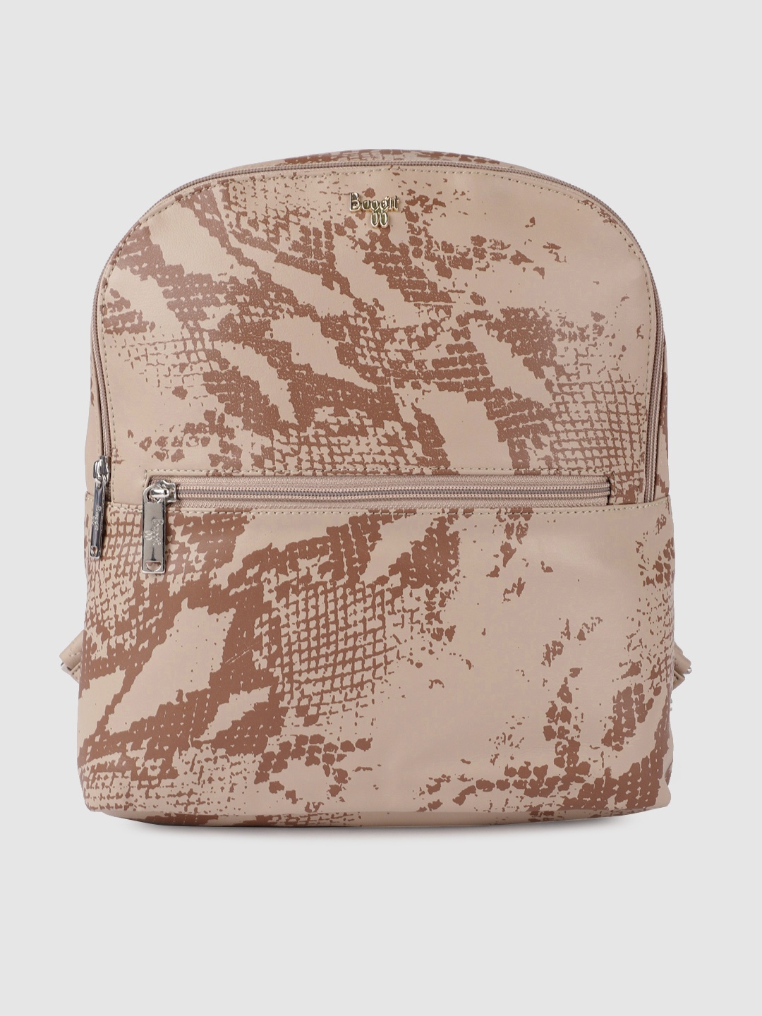

Baggit Women Beige & Brown Graphic Printed Backpack