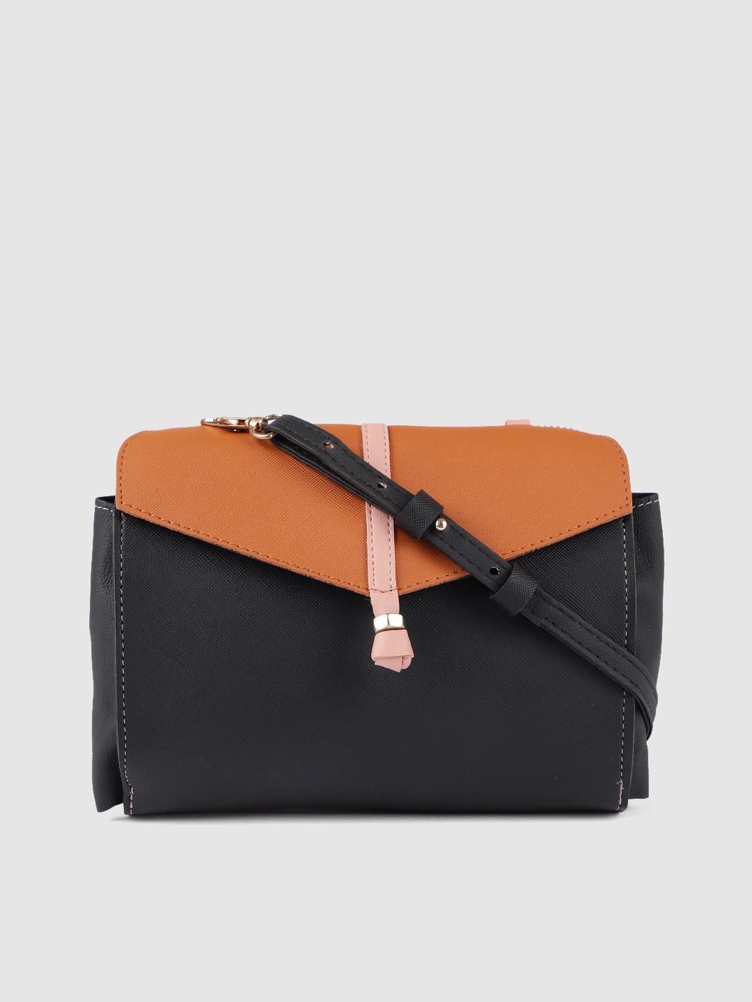 

Baggit Black & Brown Colourblocked Sling Bag