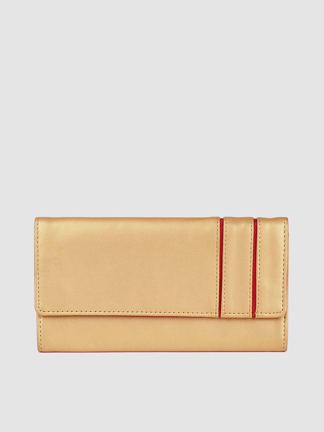 

Baggit Women Gold-Toned Solid Three Fold Wallet