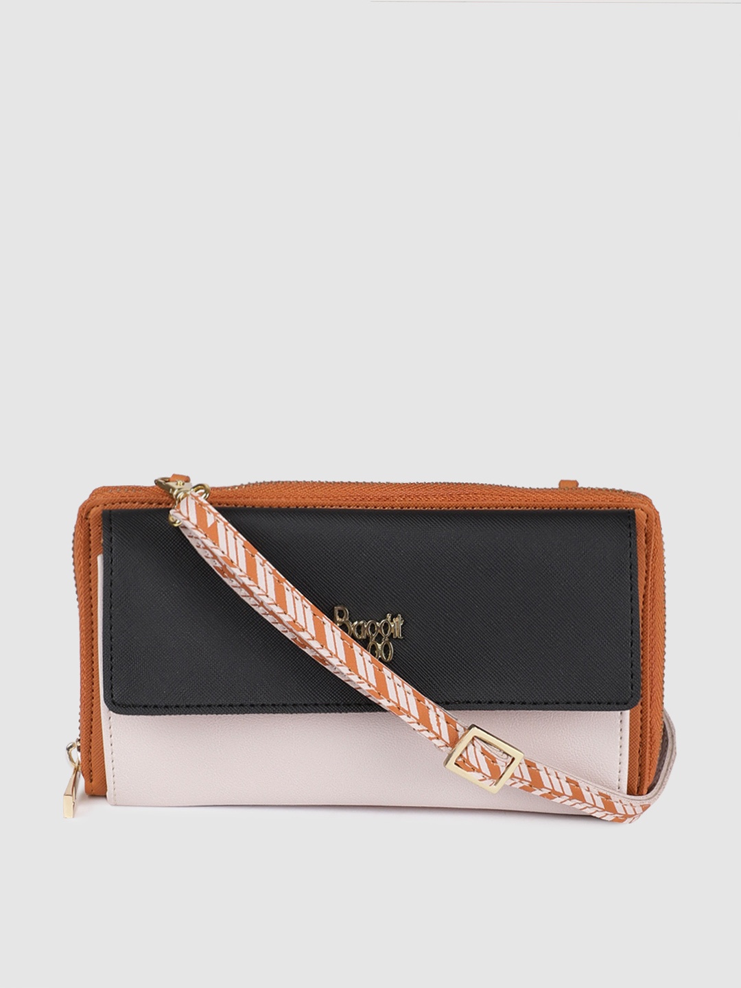 

Baggit Women Tan & Black Zip Around Wallet