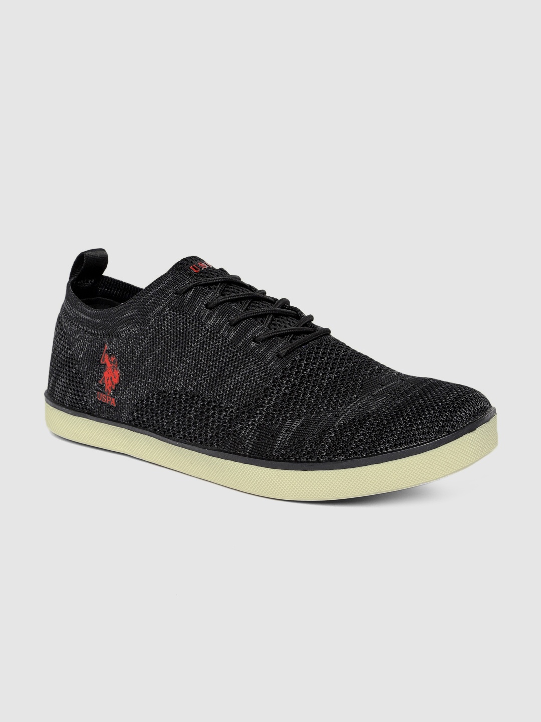 

U.S. Polo Assn. Men Black Solid Walking Shoes