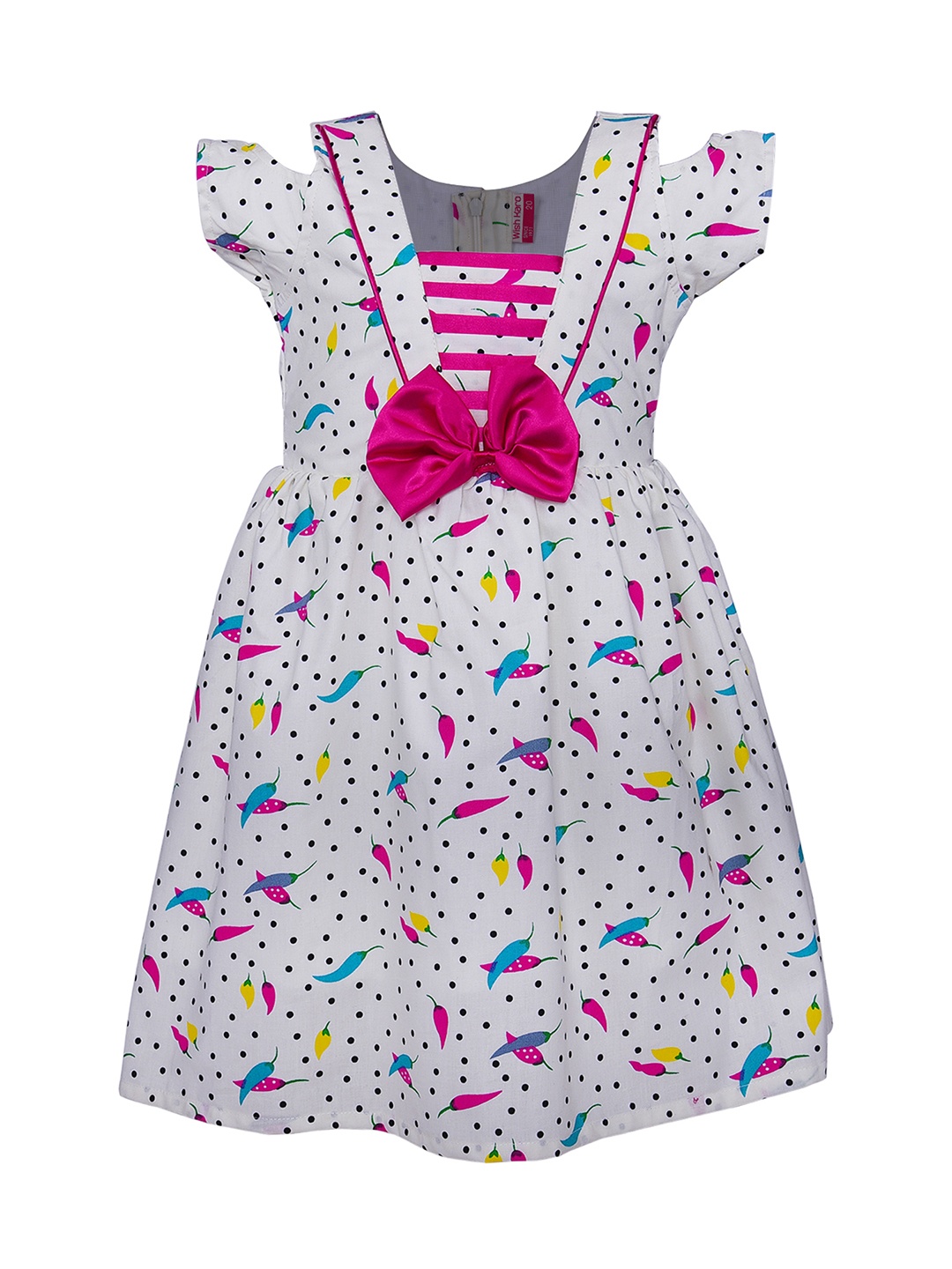 

Wish Karo Girls Pink & White Fit and Flare Dress