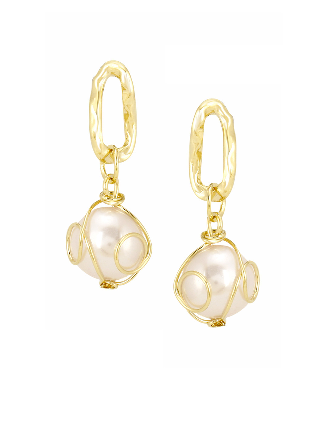 

E2O Gold-Toned Contemporary Drop Earrings
