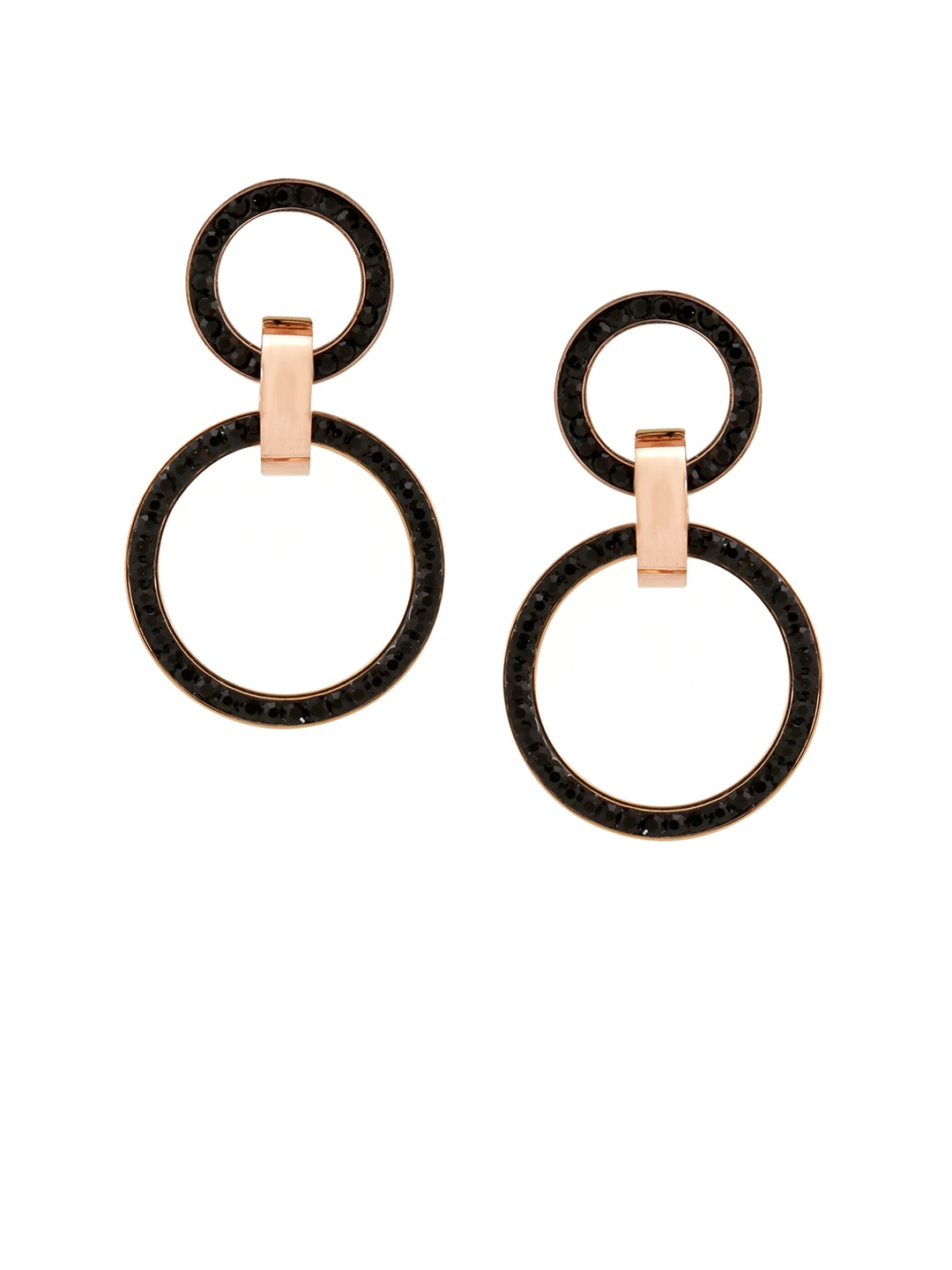 

E2O Black Circular Drop Earrings