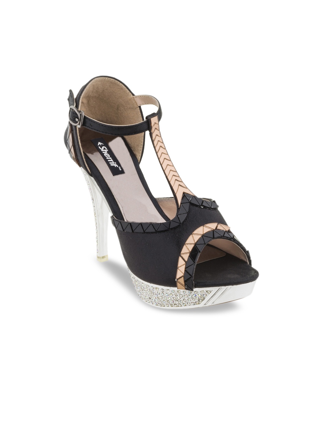 

Sherrif Shoes Women Black Embellished Heels