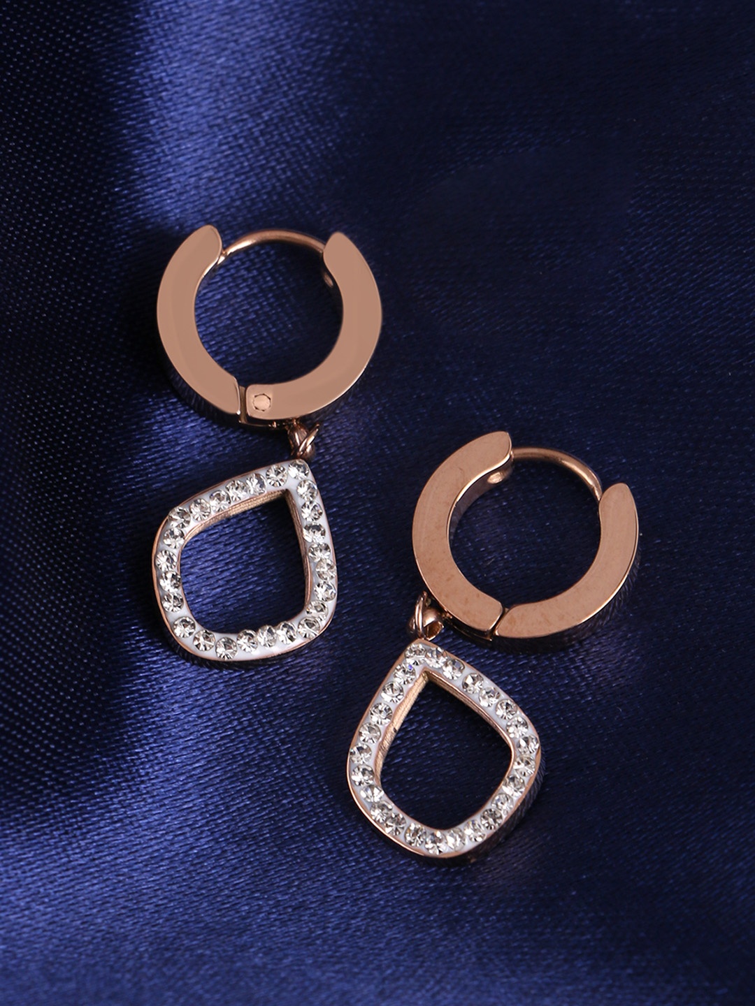 

E2O Rose Gold Plated Geometric Drop Earrings