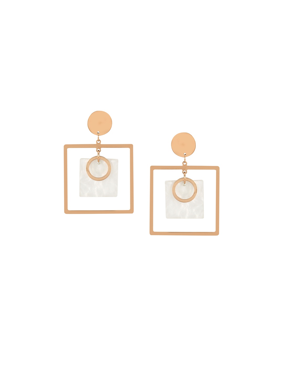 

E2O Rose Gold Plated Square Drop Earrings