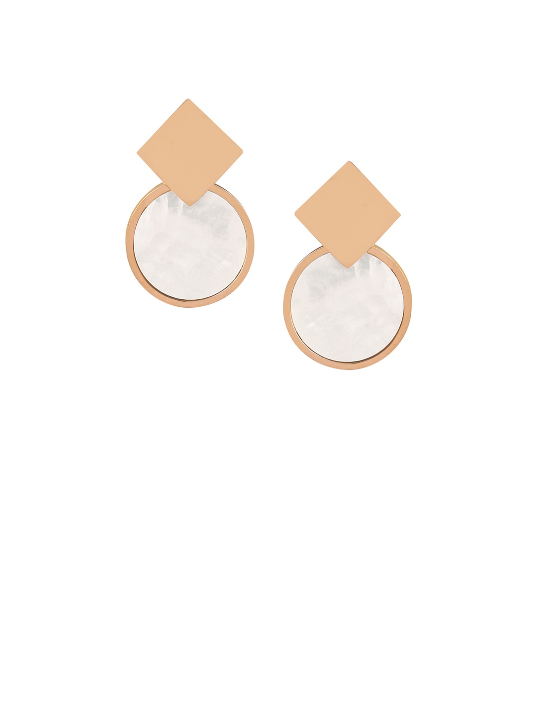

E2O Gold-Plated Rose Gold Circular Drop Earrings