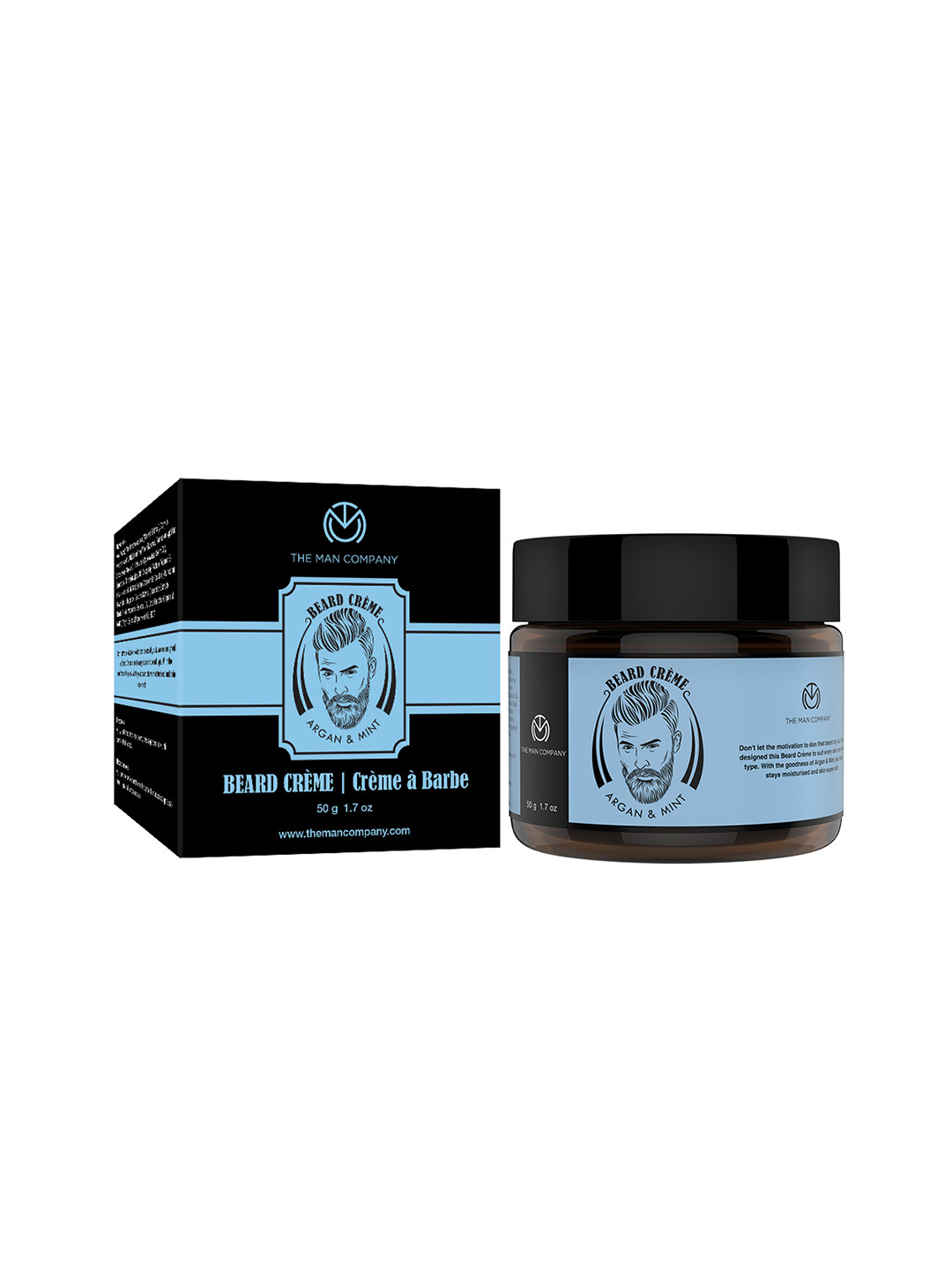 

THE MAN COMPANY Argan & Mint Beard Cream 50gm, Black