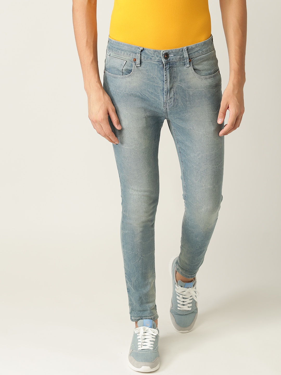 

United Colors of Benetton Men Blue Mid-Rise Clean Look Stretchable Jeans