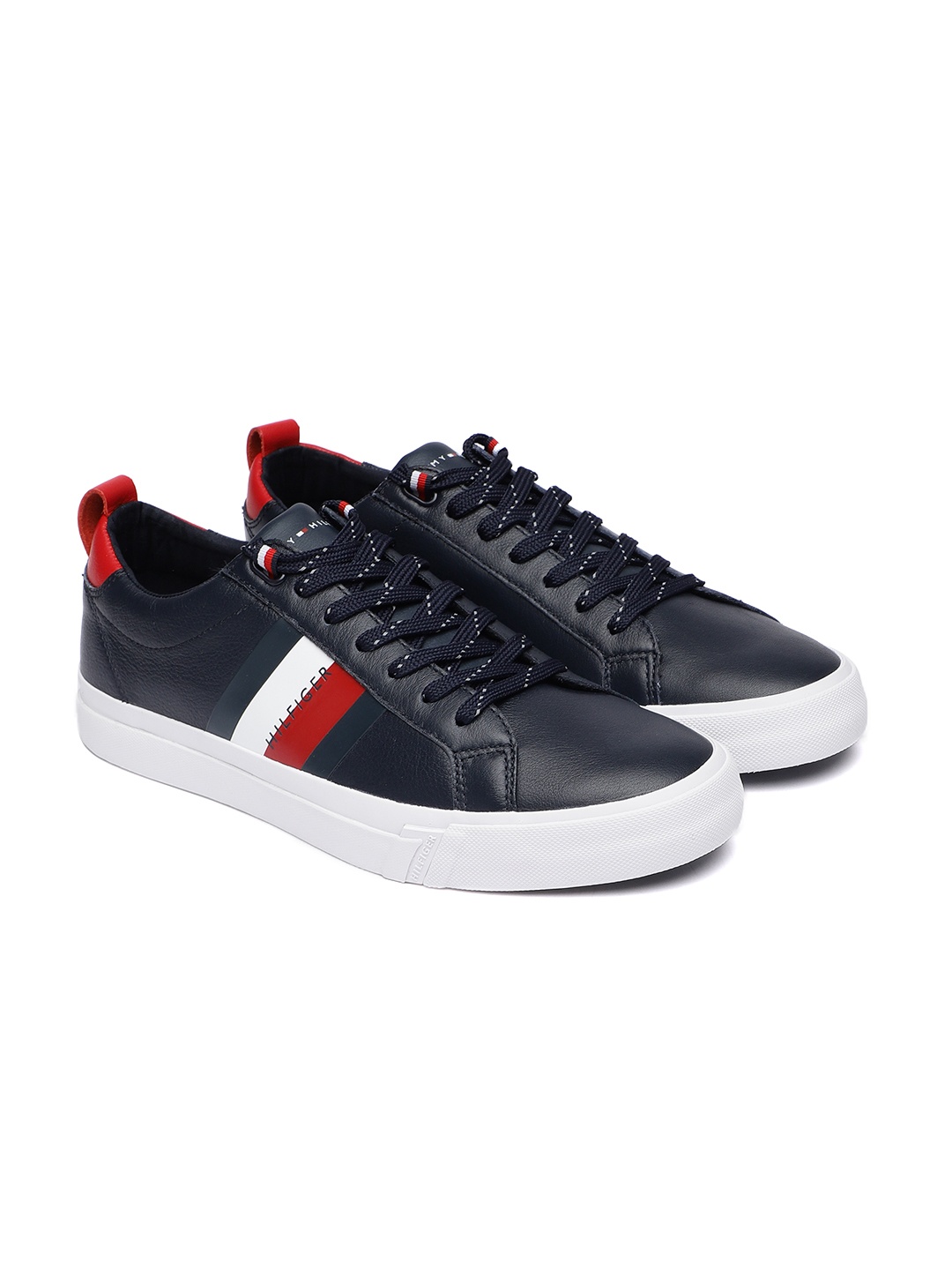 

Tommy Hilfiger Men Navy Blue Leather Sneakers