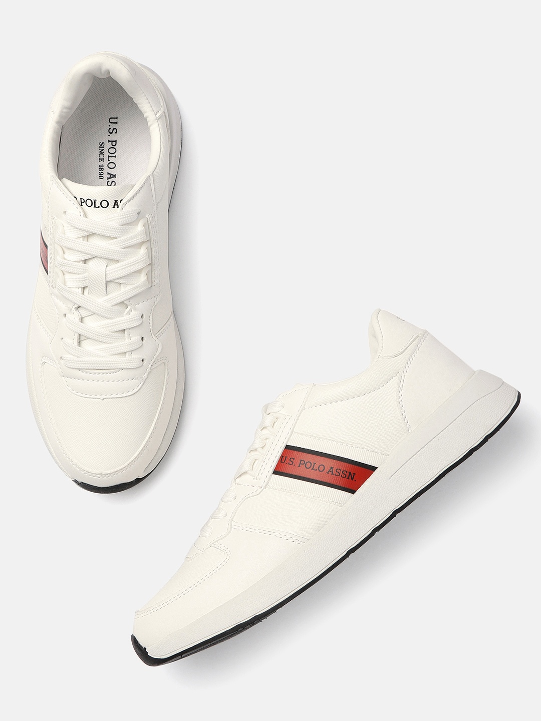 

U.S. Polo Assn. Men White Solid Ecudor Sneakers