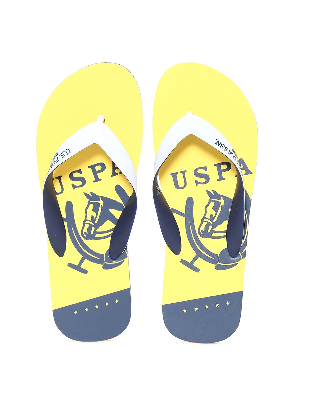 

U.S. Polo Assn. Men White & Yellow Printed Thong Flip-Flops
