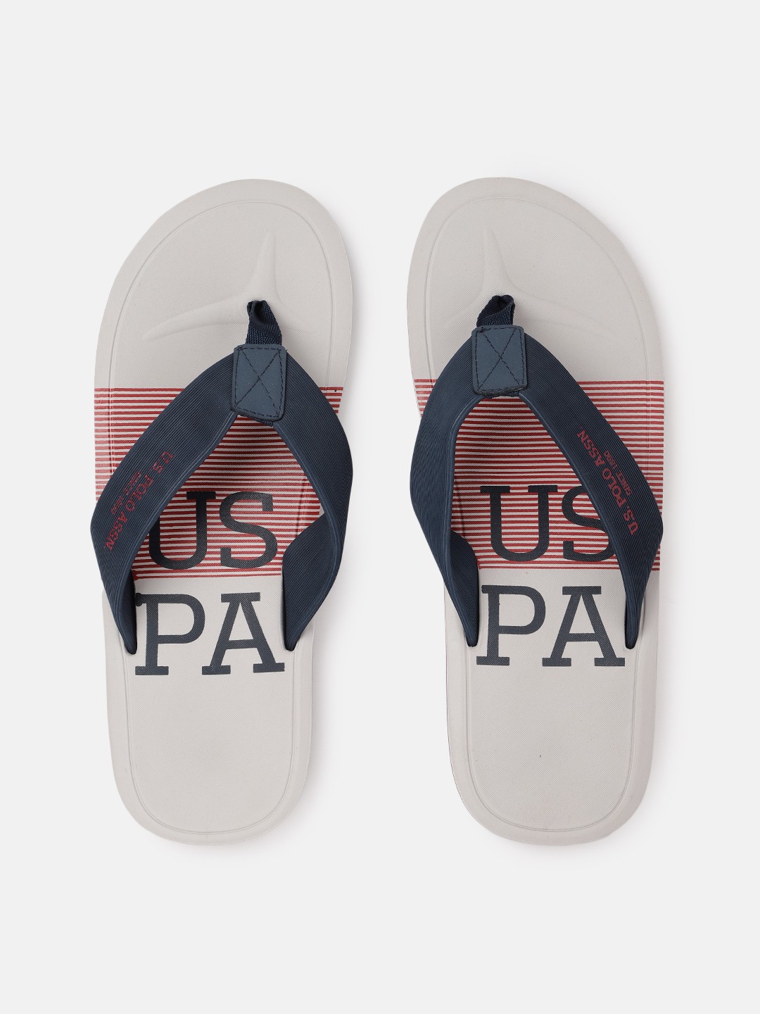 

U.S. Polo Assn. Men Navy Blue Printed Thong Flip-Flops