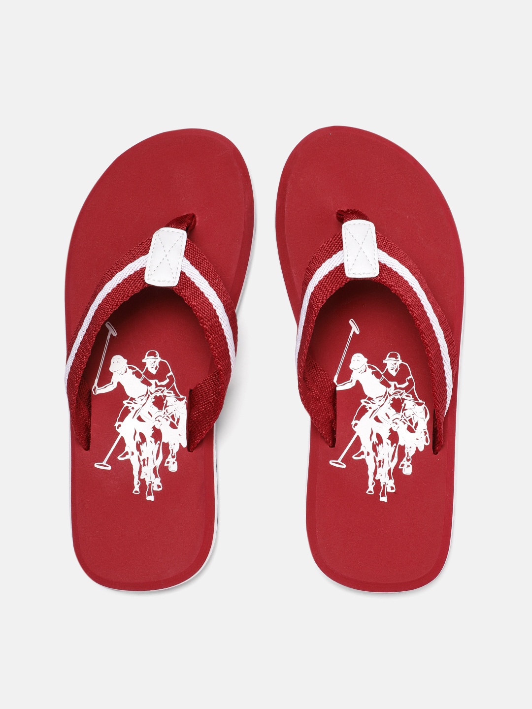 

U.S. Polo Assn. Men Red & White Printed Thong Flip-Flops