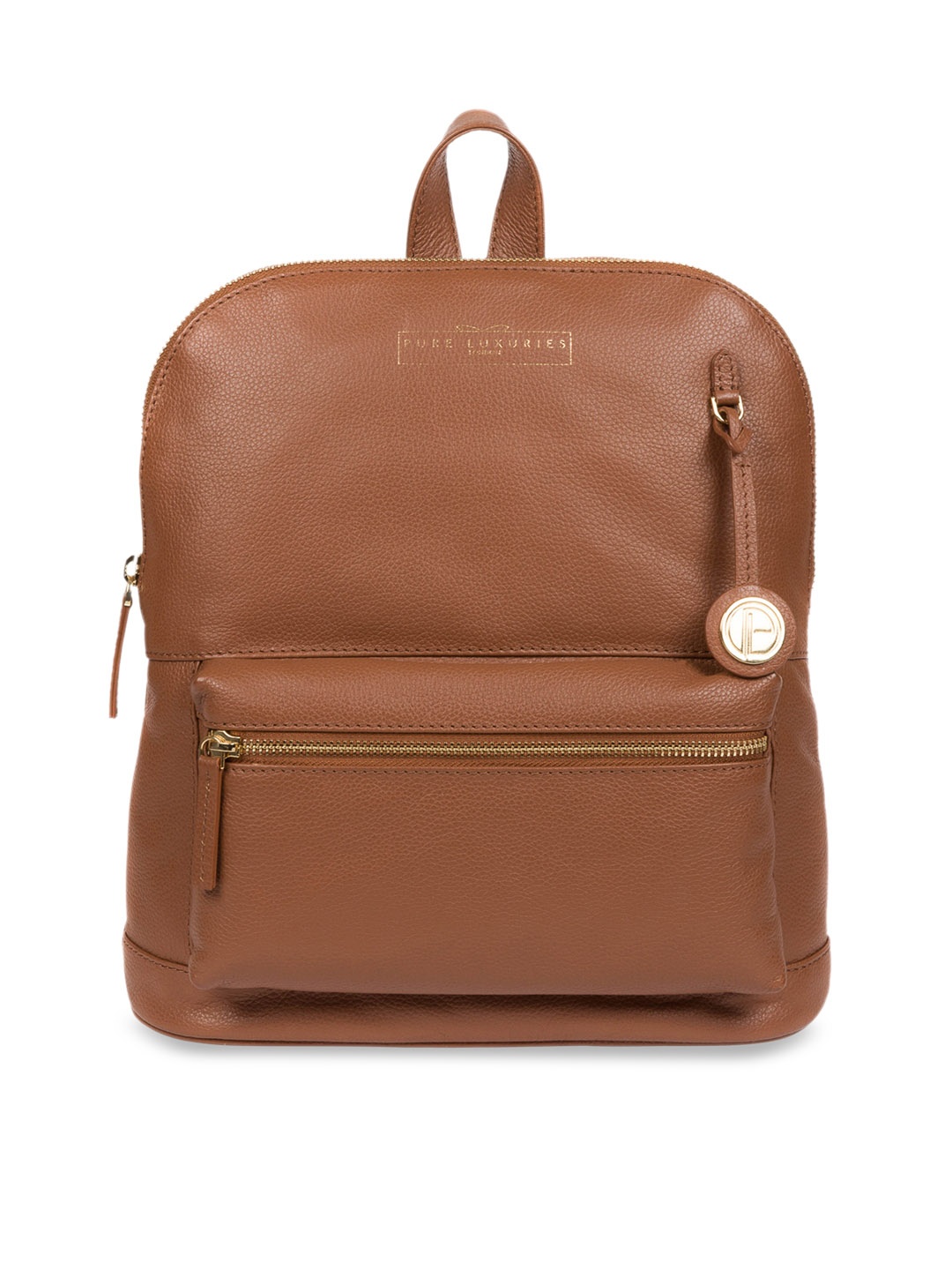 

PURE LUXURIES LONDON Women Tan Brown Solid Genuine Leather Kinsley Backpack