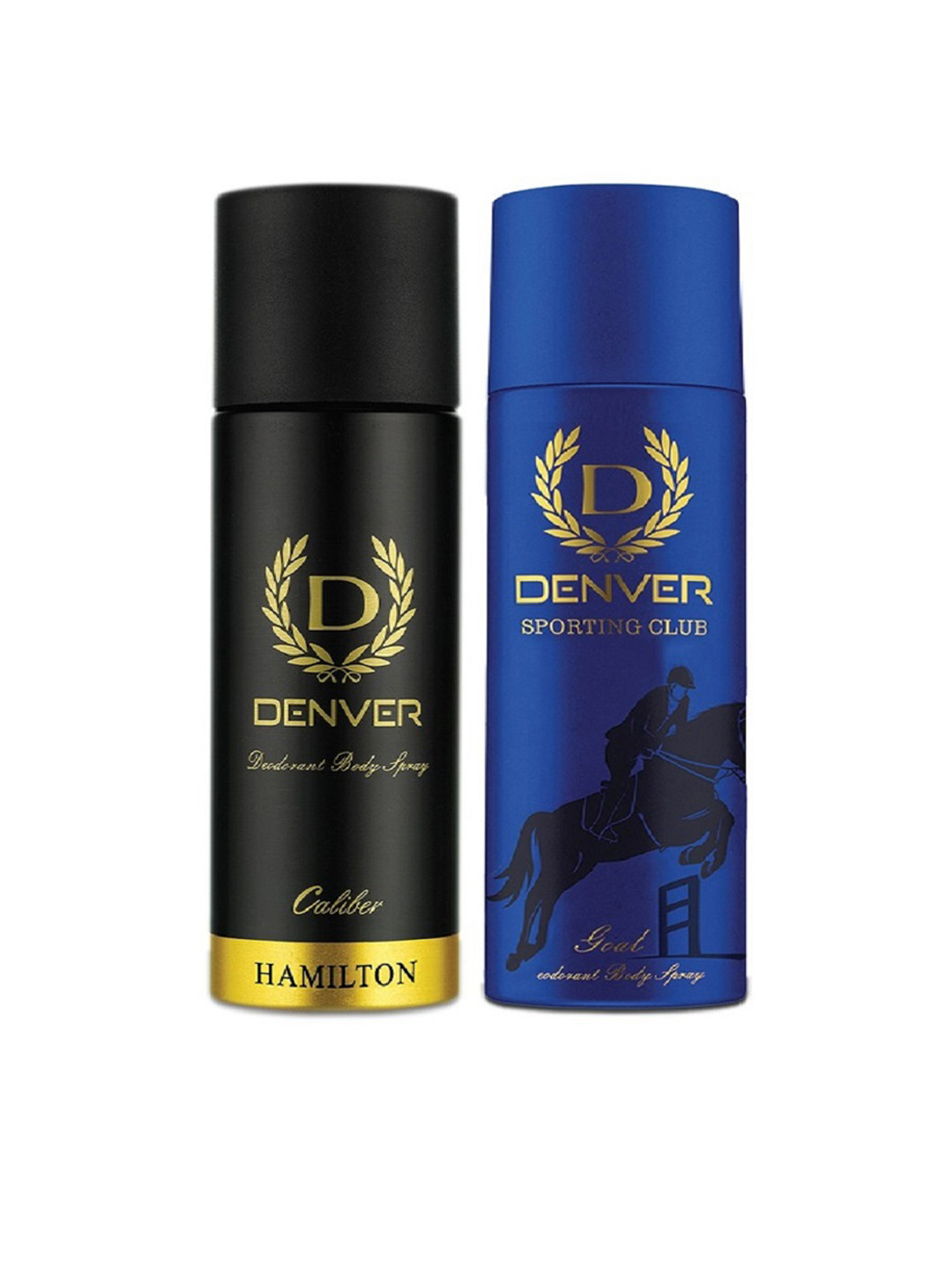 

Denver Men Set of Caliber & Goal Deodorant Body Sprays - 200ml Each, Black