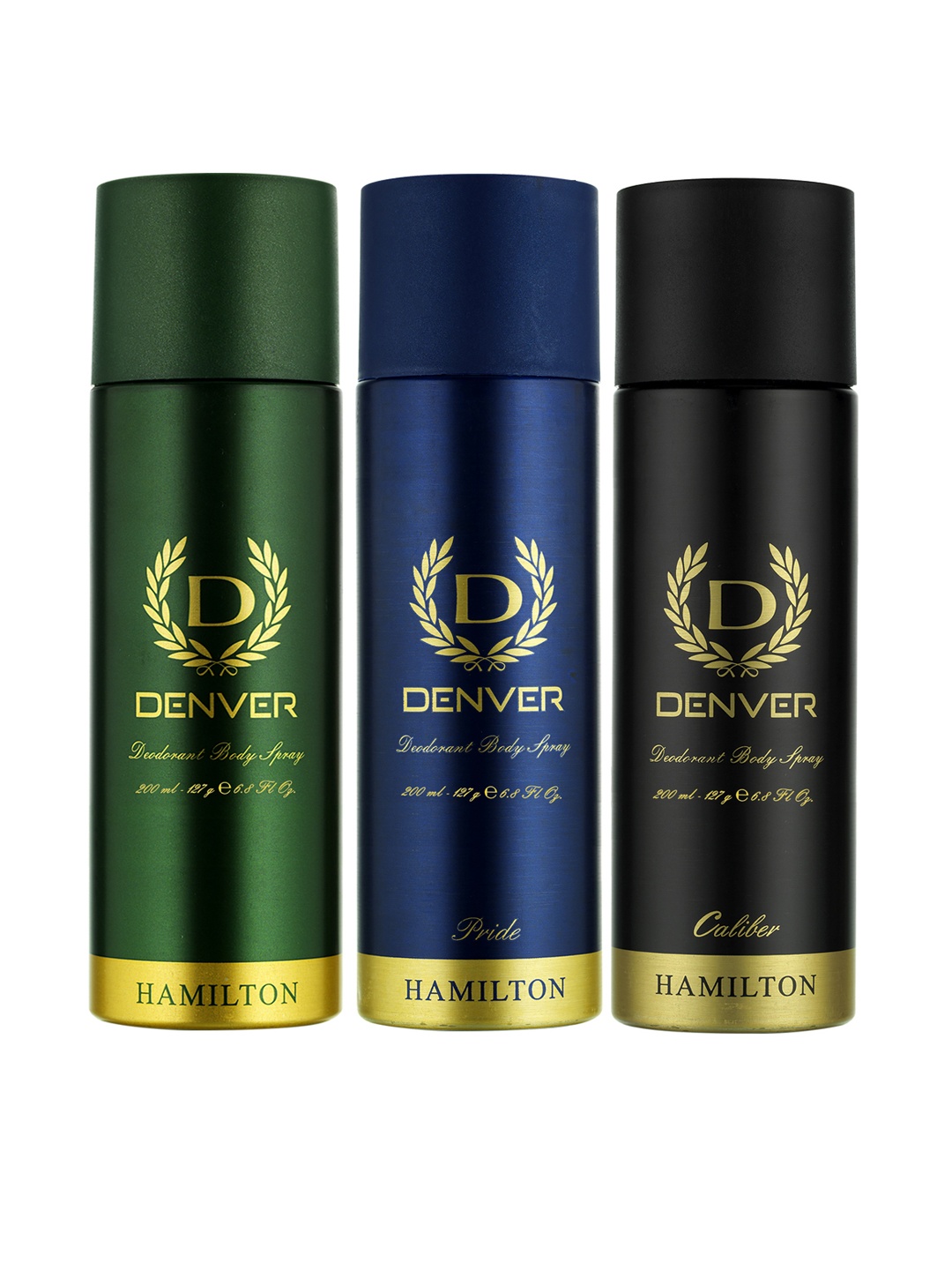 

Denver Men Hamilton Caliber, Hamilton Pride & Hamilton Deodorants 165ml each, Green