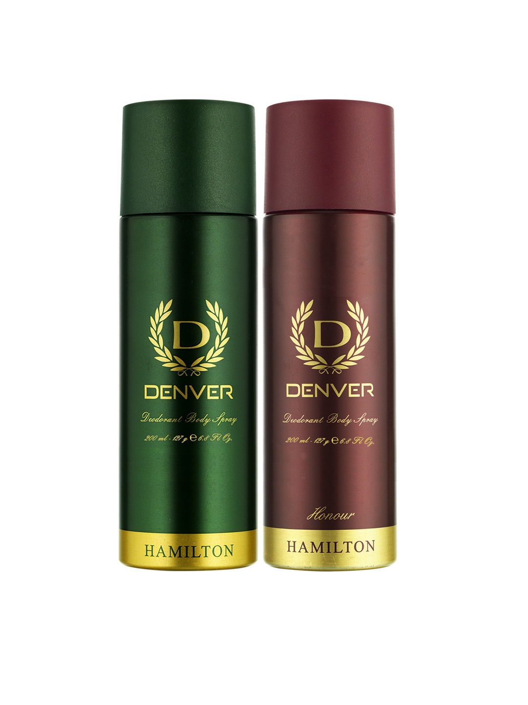 

Denver Men Set of 2 Deodorant Body Sprays - Hamilton & Honour - 200ml Each, Maroon