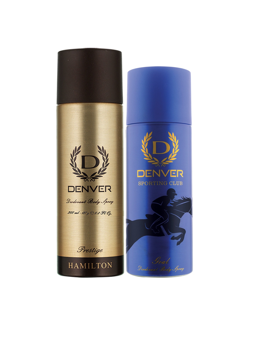 

Denver Men Set of 2 Sporting Club Goal & Prestige Deodorant Body Sprays, Blue