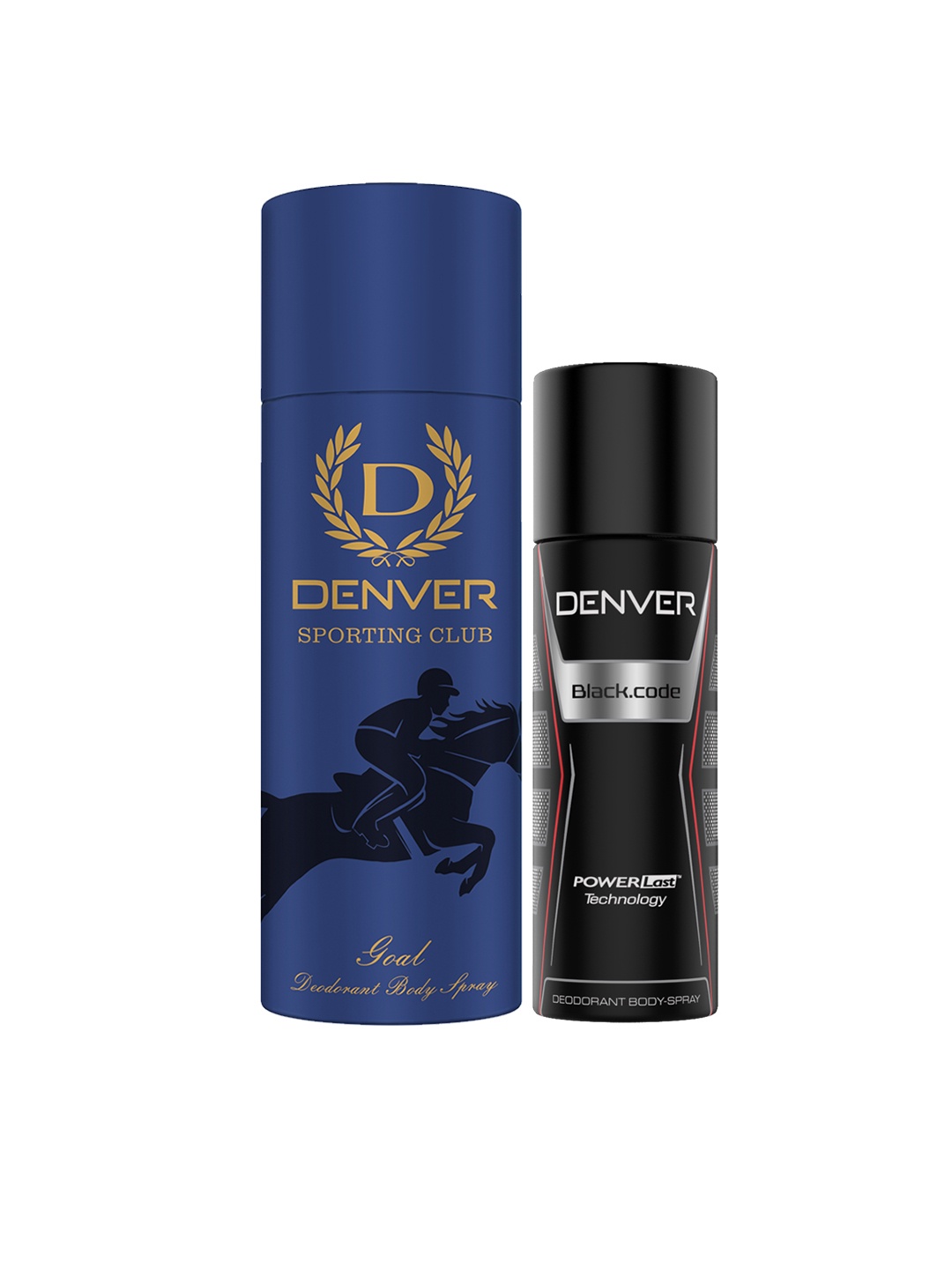

Denver Men Set of 2 Deodorants - Goal 165ml + Blackcode Nano 50ml, Blue