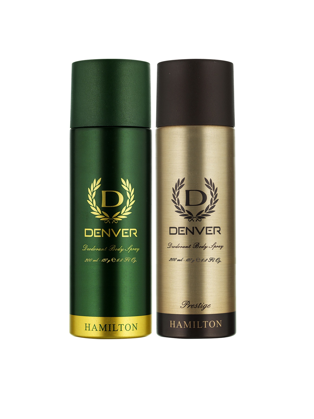 

Denver Men Hamilton Prestige & Hamilton Deodorants 200 ml each, Green