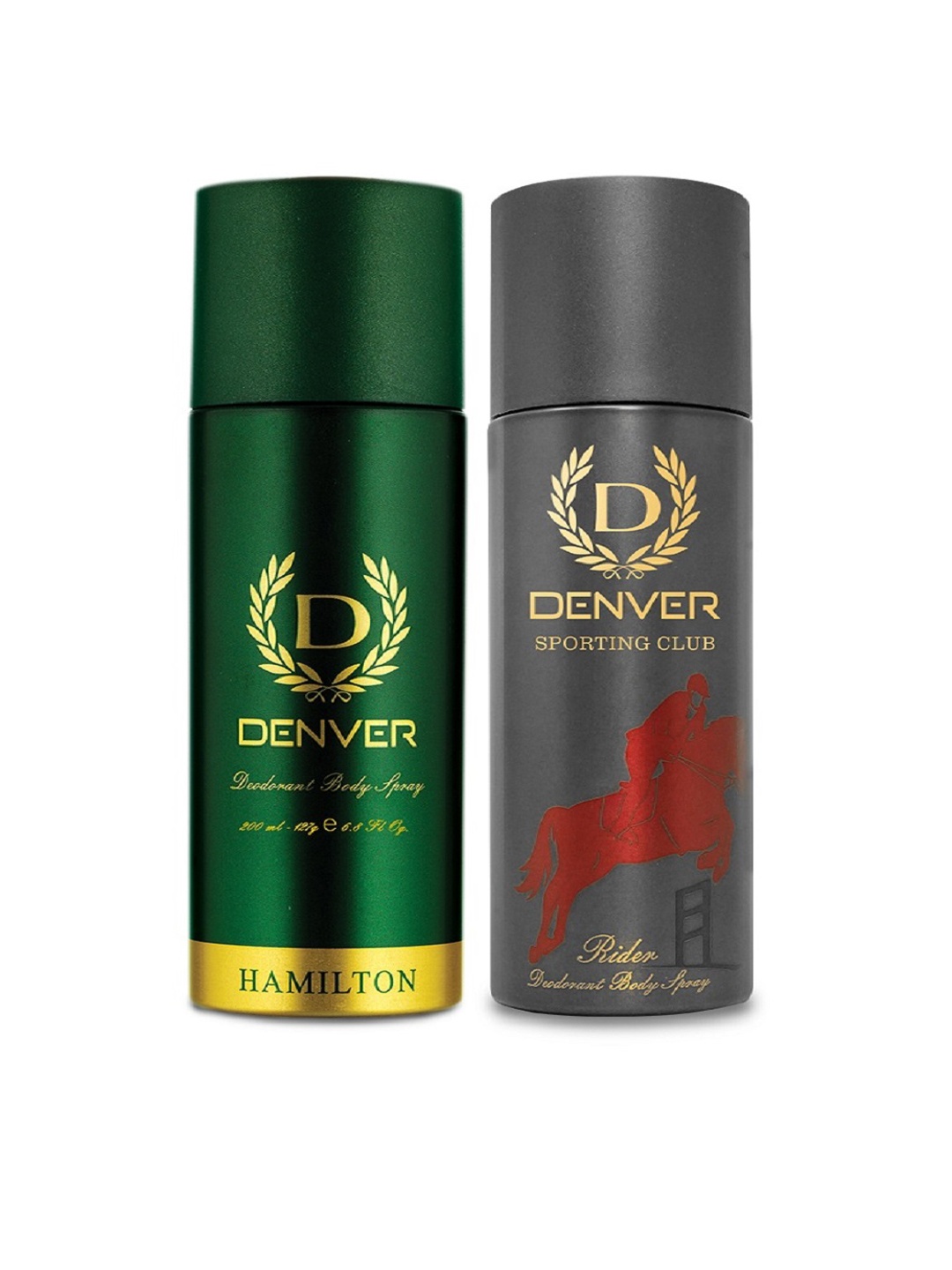 

Denver Set of 2 Deodorant Body Sprays - Hamilton 200ml & Rider 200ml, Green