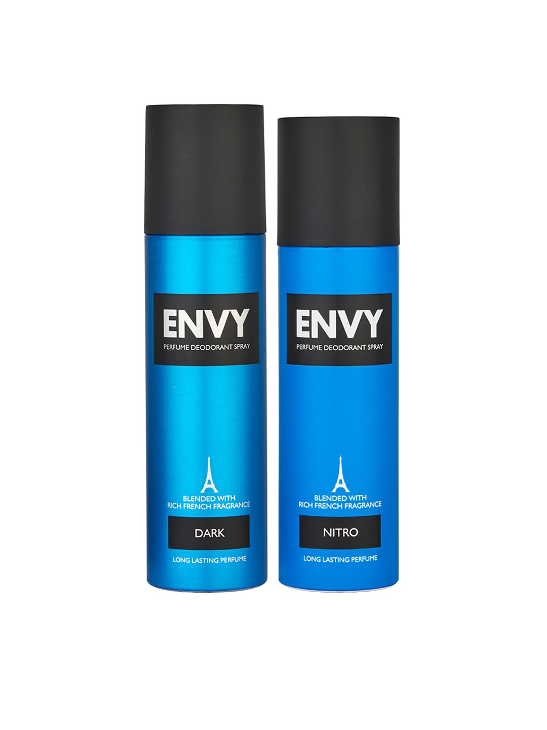 

Envy Men Set of 2 Perfume Deodorants Spray - Dark 115g & Nitro 99g, Blue