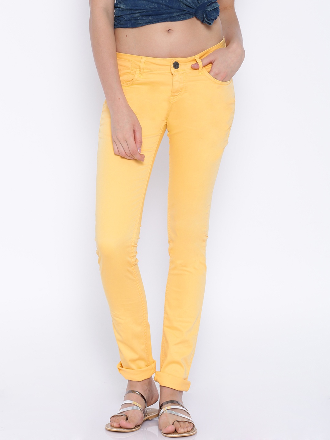 

Flying Machine Yellow Super-Skinny Fit Trousers