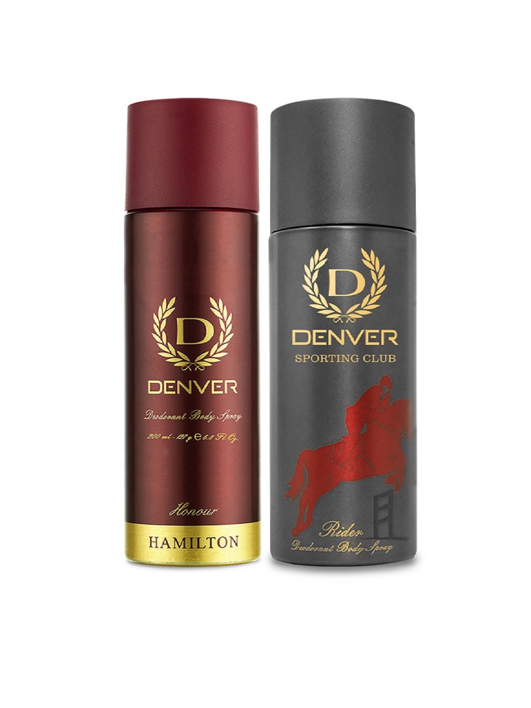 

Denver Men Set of Honour & Rider Deodorant Body Spray - 200ml Each, Maroon
