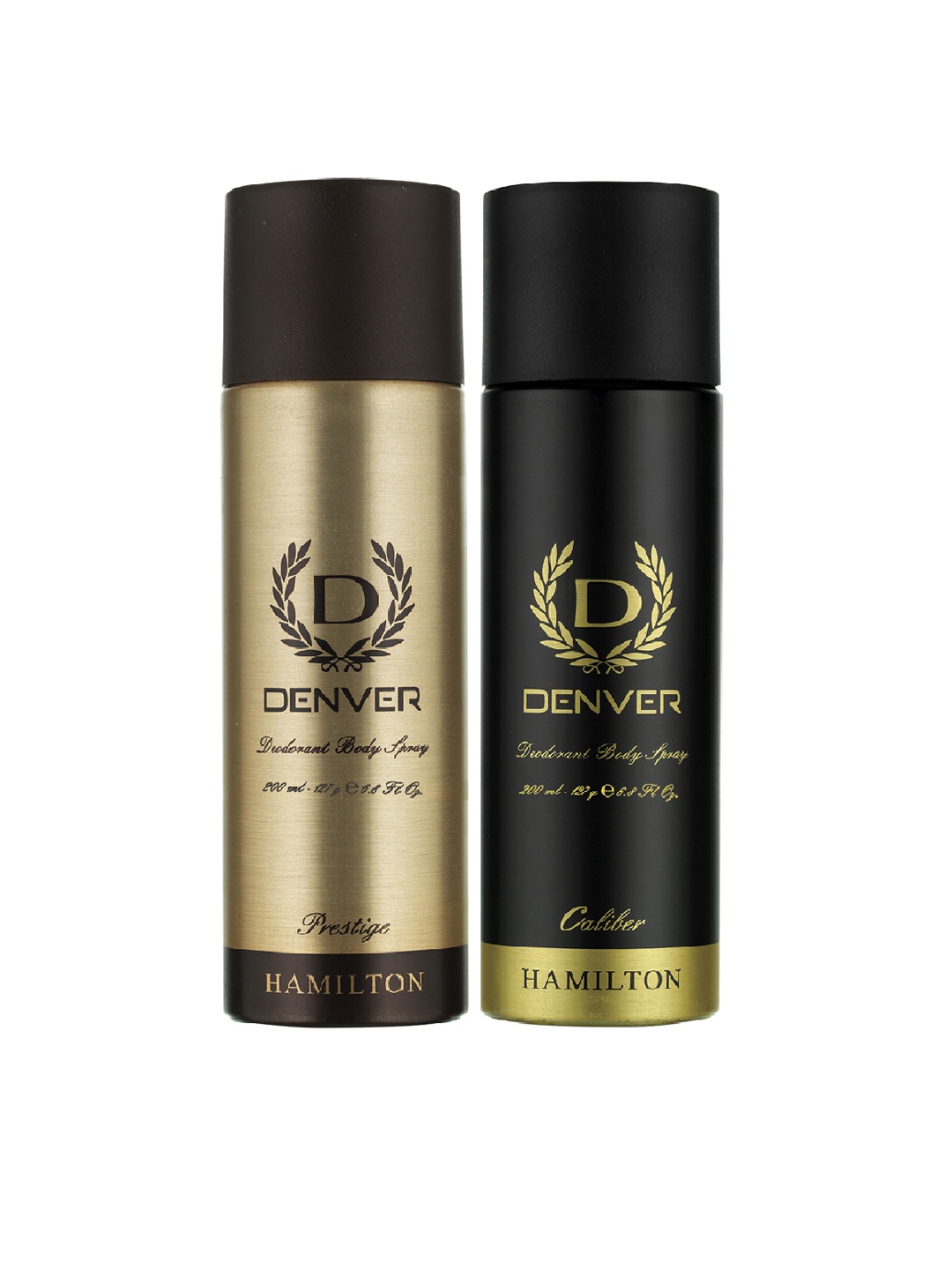 

Denver Men Set of Prestige & Caliber Deodorant Body Sprays - 200ml Each, Gold